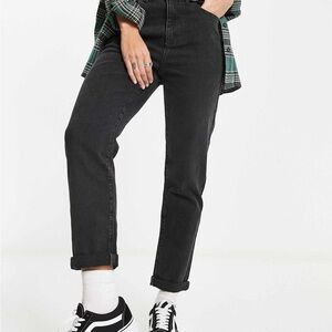 Cotton On Black Stretch Mom Jeans Women’s 4 High Rise Straight Leg